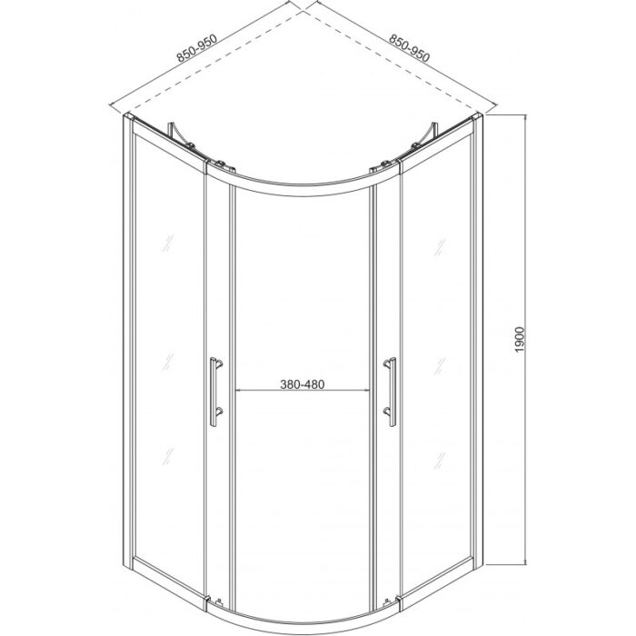 Душ кабина Inter Ceramic ICS 789/31-  85-95*85-95 - стилна и компактна душ кабина - Image 2