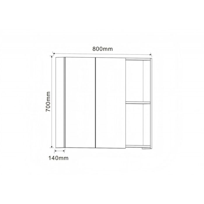 Горен огледален PVC шкаф Inter Ceramic ICMC 8014-70 - компактно решение с изискан дизайн - Image 4