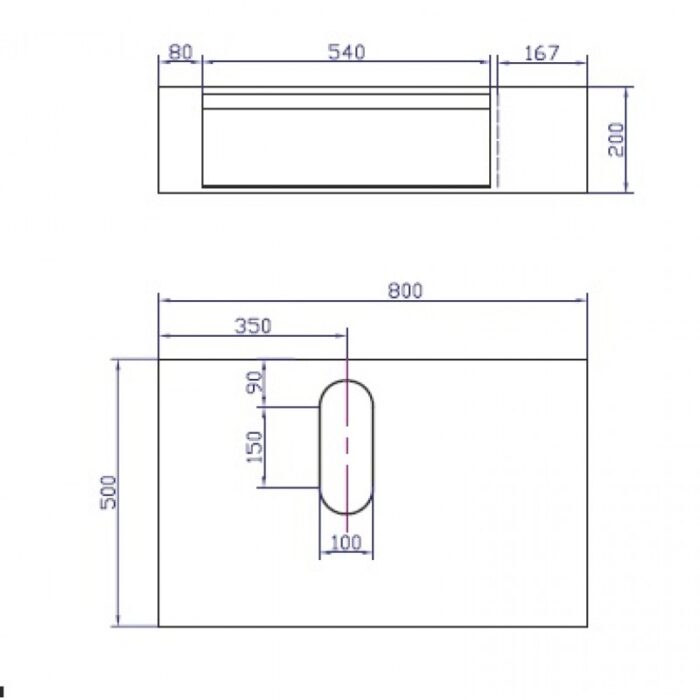 Мебел за баня  с чекмеджета с панти BLUM  с умивалник  ICP 8029 / 3861G - Image 4