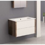 Мебели за баня PVC » ICP BG 8043 + МИВКА ICC 8066 БЯЛ ГЛАНЦ