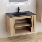 МЕБЕЛ ЗА БАНЯ 8045 WOODEN С УМИВАЛНИК 8066 ЧЕРЕН МАТ - Image 3
