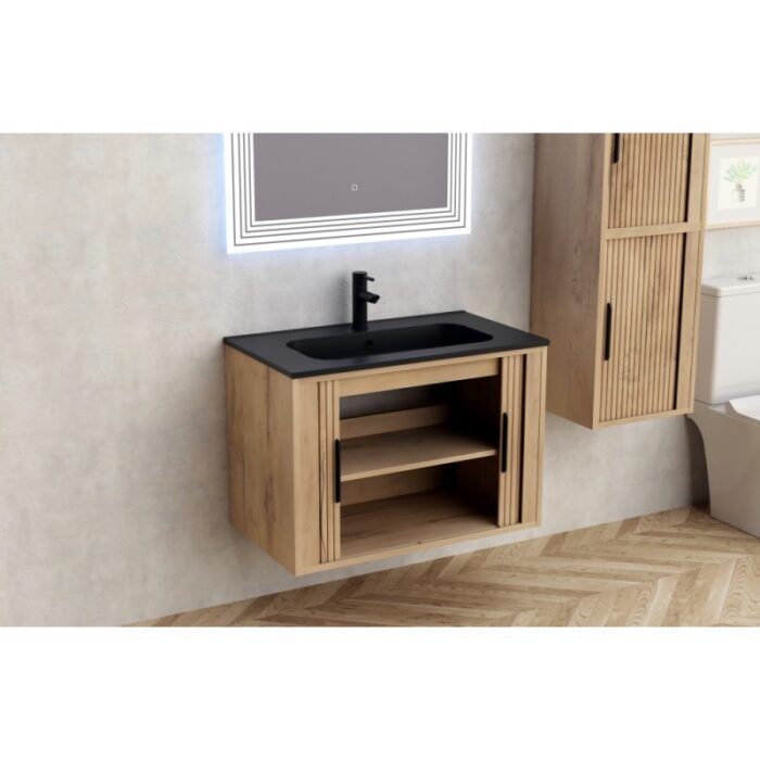 Долен конзолен шкаф за баня Inter Ceramic 8045 WOODEN – елегантно решение за стилна баня - Image 2