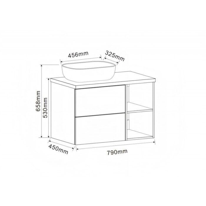 Долен конзолен шкаф за баня ICP 8046-53 - Image 4