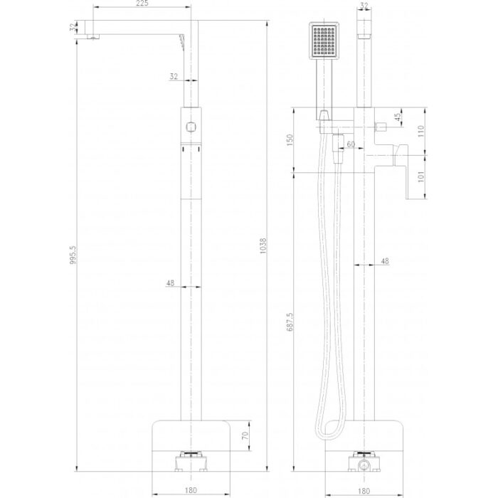 МЕСИНГОВ СМЕСИТЕЛ ЗА ВАНА 8215W - Image 3