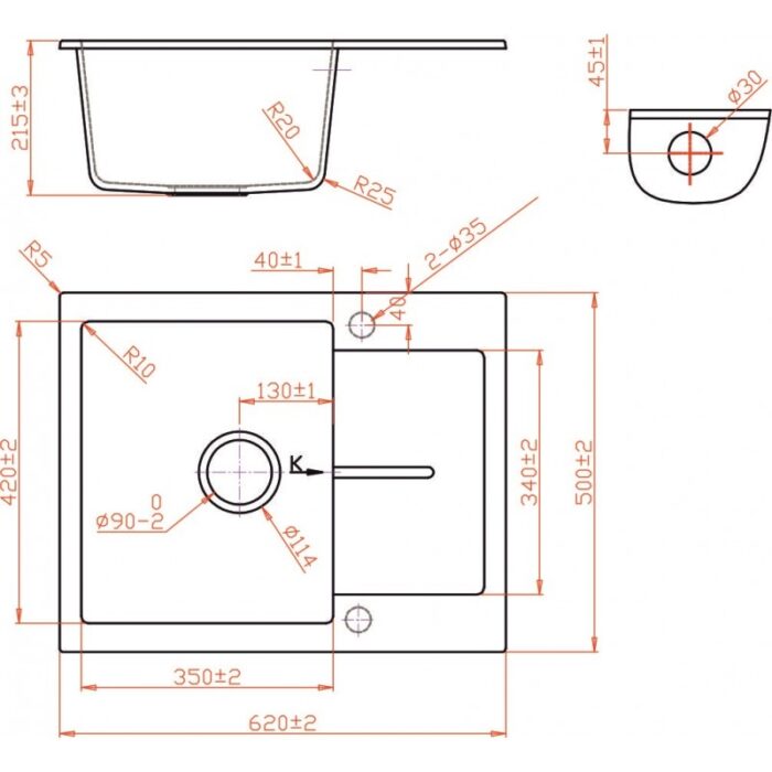 Кухненска мивка от композитен материал ICGS 8220GRAY - Image 2