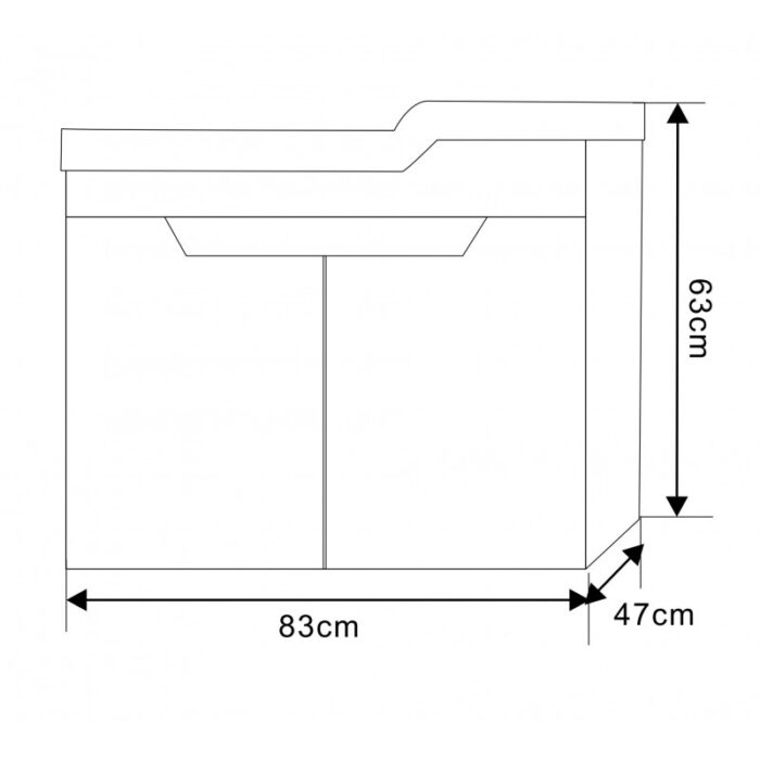 Долен конзолен PVC шкаф за баня ICP 8363 "МОНА" - Image 6