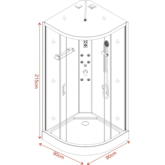 Хидромасажна кабина  "АЛЕЙНА"  ICSH 8535 EASY ASSEMBLE - Image 2