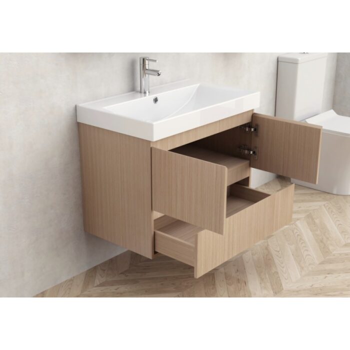 Долен конзолен PVC шкаф за баня Inter Ceramic 9046-75+УМИВ. 5953W-76CM DAVIDE – стил и практичност - Image 3