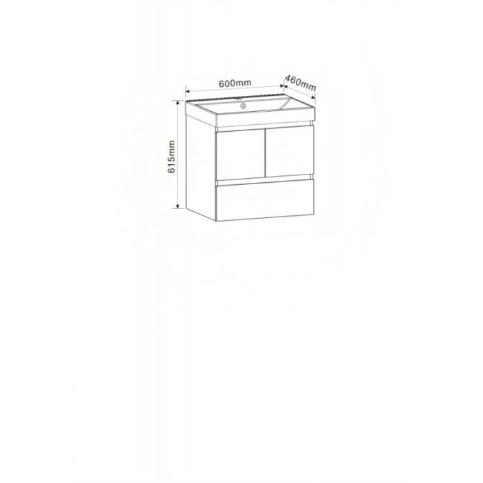 Долен конзолен PVC шкаф за баня Inter Ceramic BETTINO-60 9047-60 - Image 4