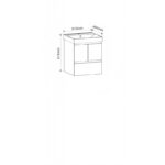 Долен конзолен PVC шкаф Inter Ceramic 9048-50W+УМИВ. 5953W-51CM – стилен избор за компактни пространства - Image 4