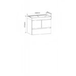 Долен конзолен PVC шкаф за баня Inter Ceramic 9048-75W+УМИВ. 5953W-76CM AMBROGIO-75 – функционално и елегантно решение в бяло - Image 4