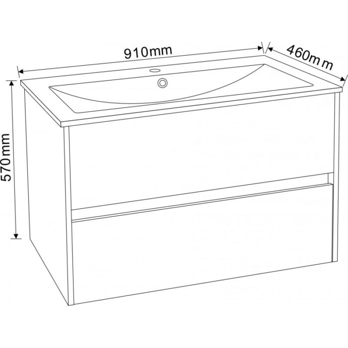 Долен конзолен PVC шкаф за баня ICP 9055MG - Image 3