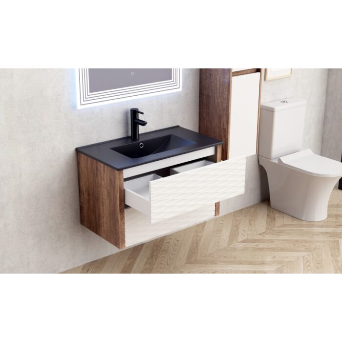 Мебели за баня PVC » ICP 8043 + МИВКА ICC 8066B ЧЕРЕН МАТ - Image 3