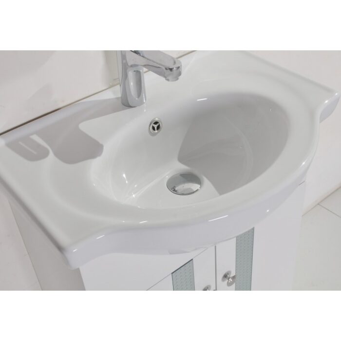Долен шкаф за баня Inter Ceramic ICP 6042 – PVC корпус, бял цвят, с умивалник - Image 4