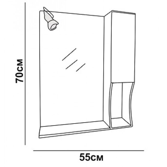 Горен PVC шкаф с огледало ICMC 1050 - 55R от InterCeramic - Image 2