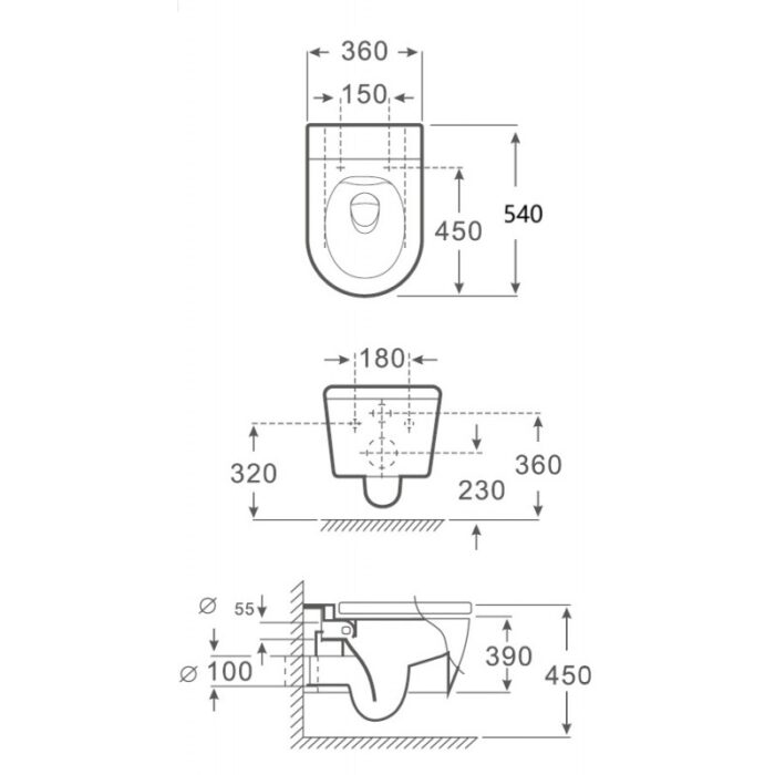 Стенна тоалетна чиния Inter Ceramic ICC 3755W BIDET LUX - Луксозна тоалетна чиния с биде, Хигиена на ново ниво - Image 5