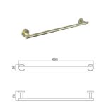 LUSSO BRUSH GOLD ПОСТАВКА ЗА ХАВЛИЯ 60СМ 3625BG - Image 5