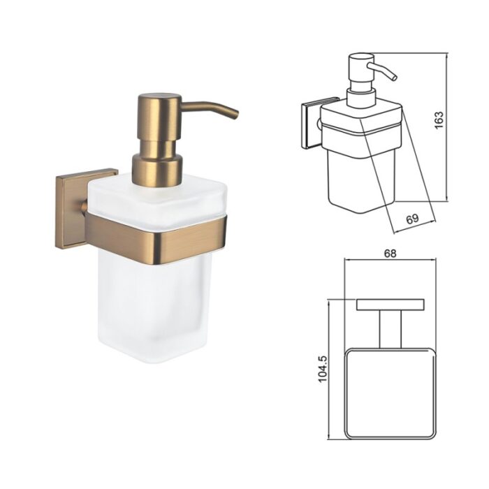 MODENA BRUSH ROSE GOLD ДОЗАТОР 3863BRG - Image 3