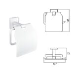 MODENA WHITE MATT ПОСТАВКА ЗА ТОАЛЕТНА ХАРТИЯ С КАПАК 3851WM - Image 3