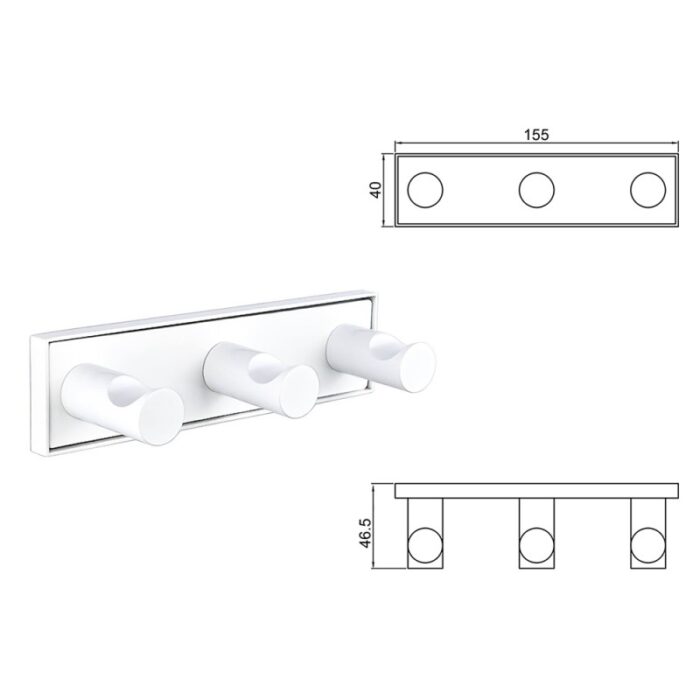 MODENA WHITE MATT ТРОЙНА ЗАКАЧАЛКА 3853-3WM - Image 3