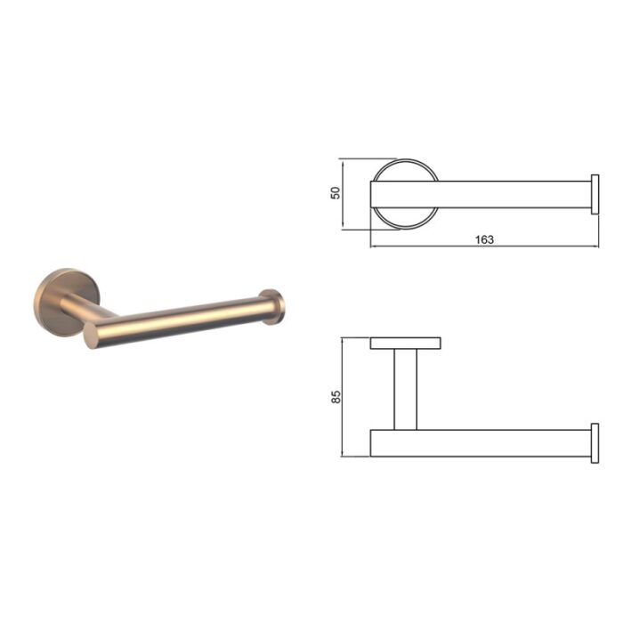 LUSSO BRUSH ROSE GOLD ПОСТАВКА ЗА ТОАЛЕТНА ХАРТИЯ 3651-1BRG - Image 4