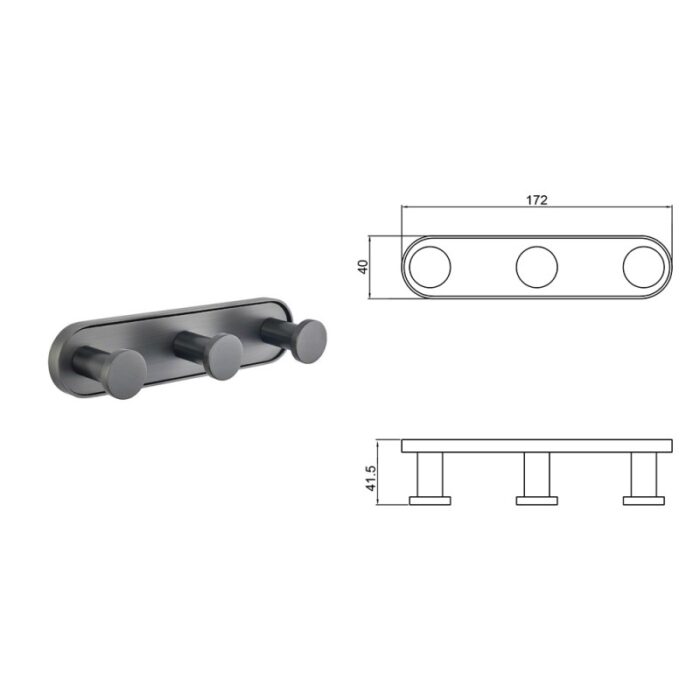 LUSSO GUN GREY ТРОЙНА ЗАКАЧАЛКА 3653-3GG - Image 3