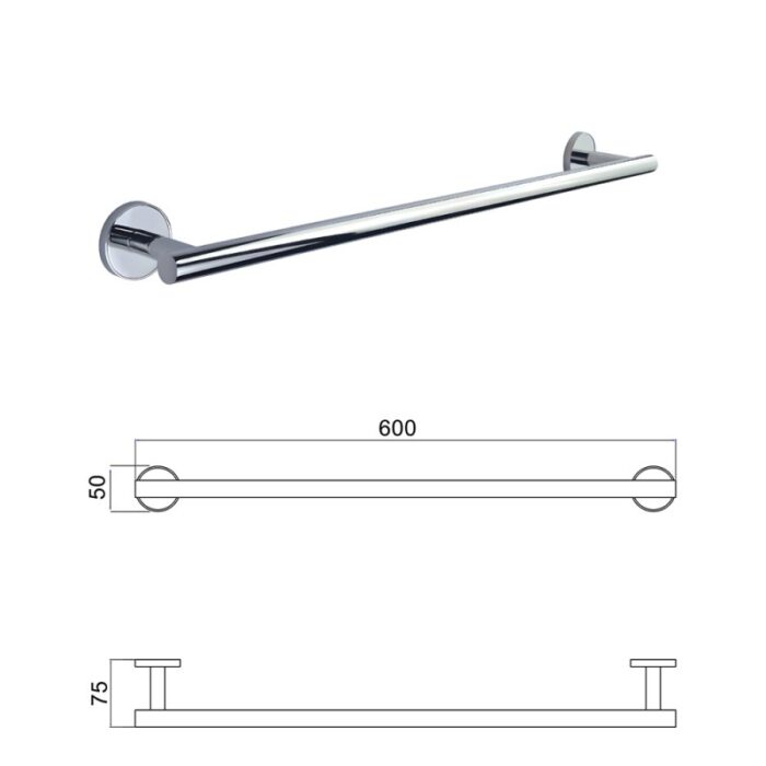 LUSSO CHROME ПОСТАВКА ЗА ХАВЛИЯ 60СМ 3625C - Image 4