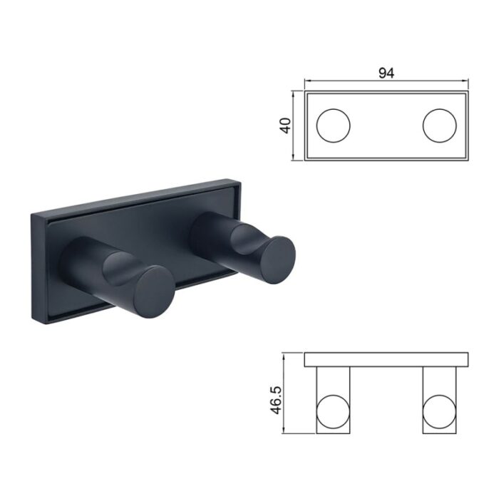 MODENA BLACK MATT ДВОЙНА ЗАКАЧАЛКА 3853-2BM - Image 4