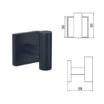 MODENA BLACK MATT ЕДИНИЧНА ЗАКАЧАЛКА 3850BM - Image 3