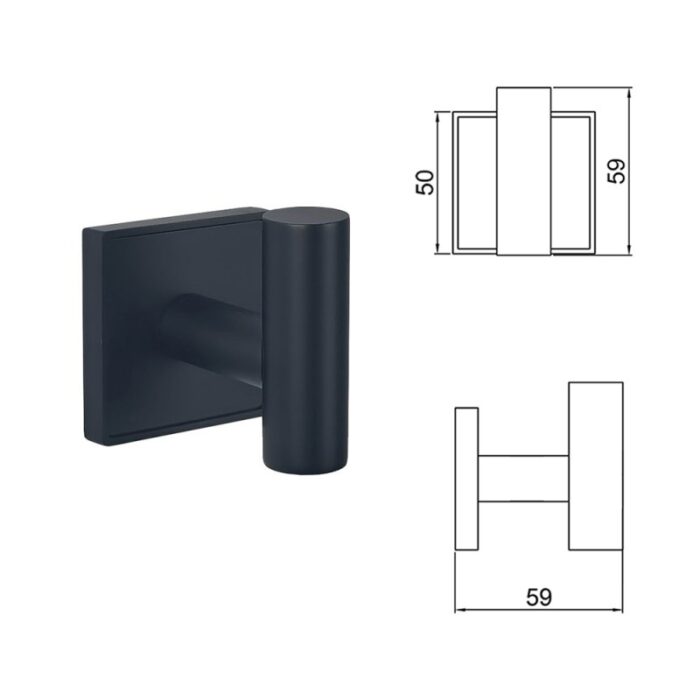 MODENA BLACK MATT ЕДИНИЧНА ЗАКАЧАЛКА 3850BM - Image 3