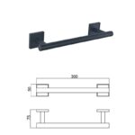 MODENA BLACK MATT ПОСТАВКА ЗА ХАВЛИЯ 30СМ 3824BM - Image 3