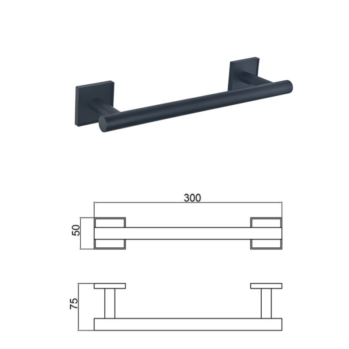 MODENA BLACK MATT ПОСТАВКА ЗА ХАВЛИЯ 30СМ 3824BM - Image 3