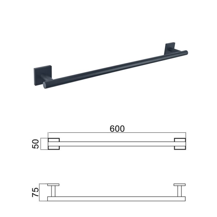 MODENA BLACK MATT ПОСТАВКА ЗА ХАВЛИЯ 60СМ 3825BM - Image 3