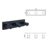 MODENA BLACK MATT ТРОЙНА ЗАКАЧАЛКА 3853-3BM - Image 3
