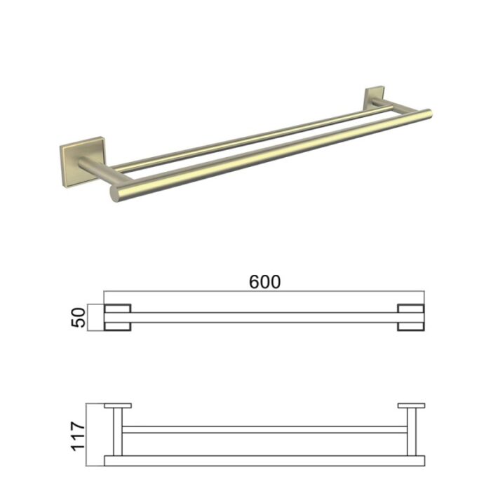 MODENA BRUSH GOLD ДВОЕН ХАВЛИЙНИК 3848BG - Image 4