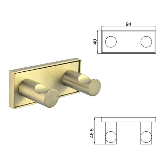 MODENA BRUSH GOLD ДВОЙНА ЗАКАЧАЛКА 3853-2BG - Image 4
