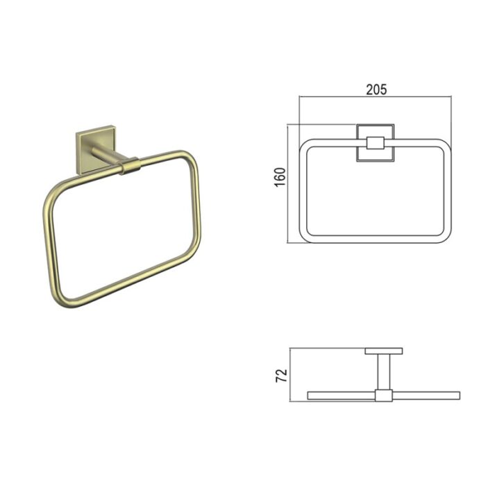 MODENA BRUSH GOLD ПЕШКИРНИК 3860BG - Image 3