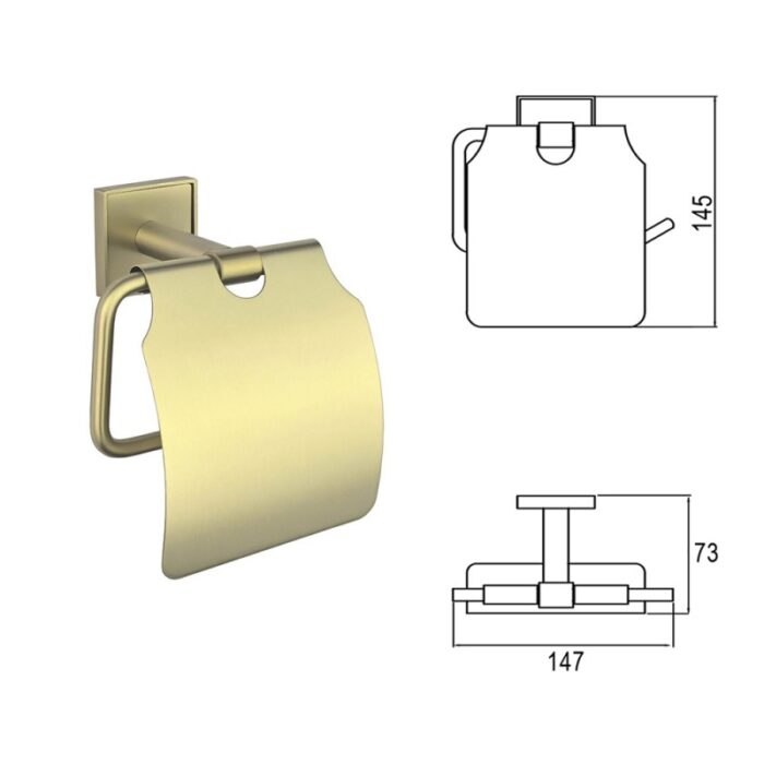 MODENA BRUSH GOLD ПОСТАВКА ЗА ТОАЛЕТНА ХАРТИЯ С КАПАК 3851BG - Image 4