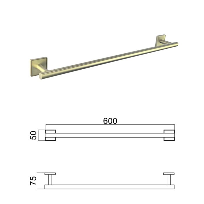 MODENA BRUSH GOLD ПОСТАВКА ЗА ХАВЛИЯ 60СМ 3825BG - Image 4