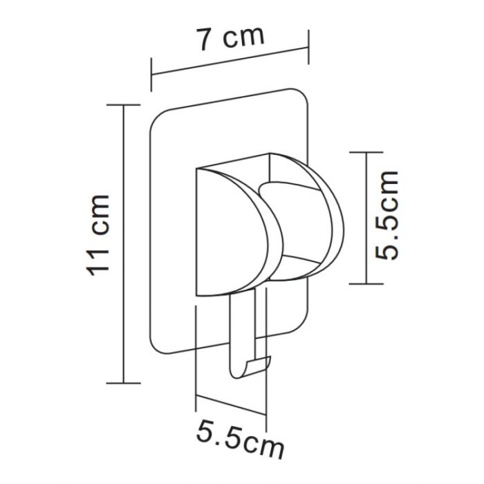 ABS ДЪРЖАЧ ЗА ПОДВИЖЕН ДУШ GUN GRAY 3011GG - Image 3