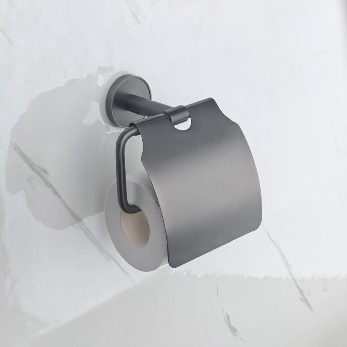 LUSSO GUN GREY ПОСТАВКА ЗА ТОАЛЕТНА ХАРТИЯ С КАПАК 3651GG - Image 3