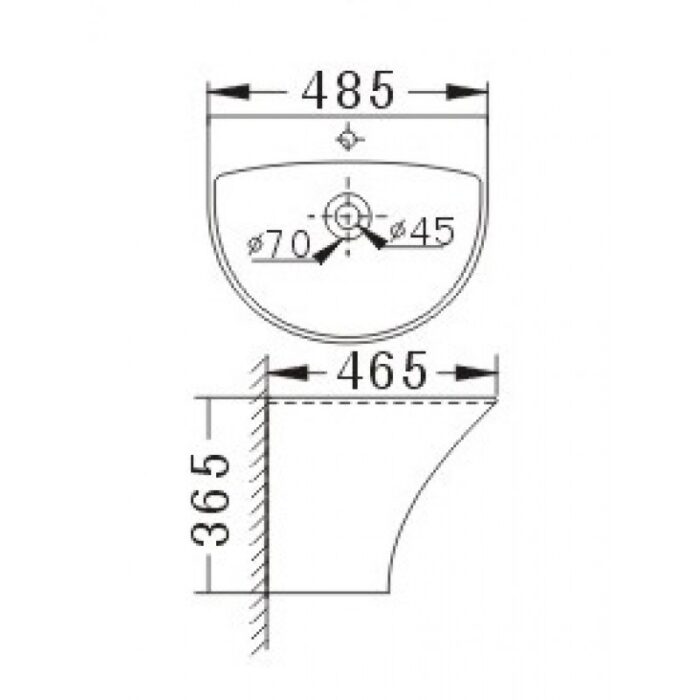 Порцеланов умивалник ICC 4746MB - Image 2