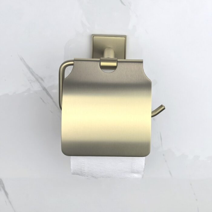 MODENA BRUSH GOLD ПОСТАВКА ЗА ТОАЛЕТНА ХАРТИЯ С КАПАК 3851BG - Image 2