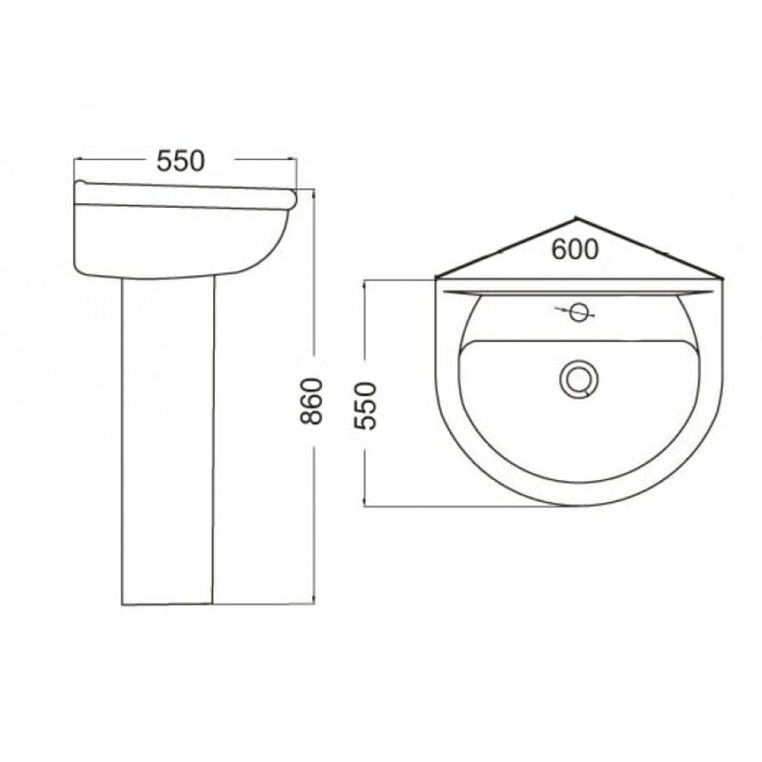 Порцеланов умивалник ICC 5003 - Image 2