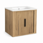 ШКАФ ЗА БАНЯ AREZZO 6045 WOODEN + УМИВ. 5955 БЯЛ