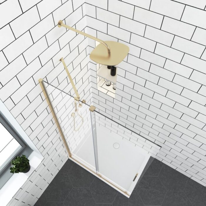 ПАРАВАН WALK IN ELGIO BRUSHED GOLD - Image 2