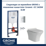 Структура за вграждане GROHE и тоалетна чиния Inter Ceramic  ICC 3435W SLIM – Компактна визия и надеждност
