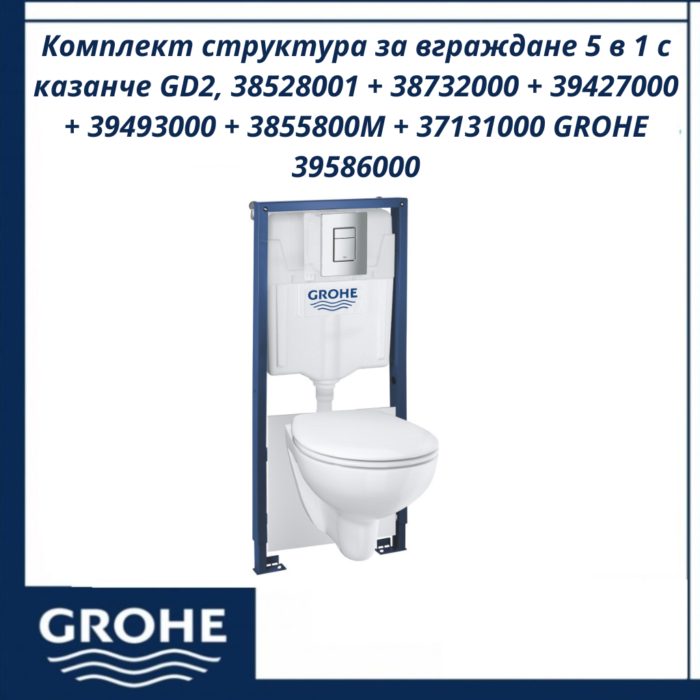 Комплект структура за вграждане 5 в 1 с казанче GD2, 38528001 + 38732000 + 39427000 + 39493000 + 3855800M + 37131000 GROHE 39586000 - Image 2
