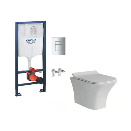 Структура за вграждане GROHE и тоалетна чиния Inter Ceramic ICC 3435W SLIM
