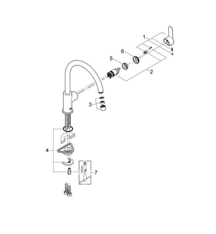 Кухненски смесител GROHE BauEdge 31367001 - Image 2